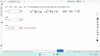 MAT161: Unit 4 - Find the Center and Radius of a General Form Circle
