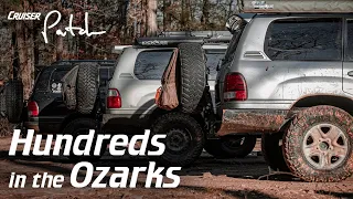 100 Series Land Cruisers off-roading in the Arkansas Ozarks