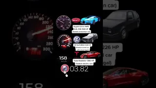 Bugatti chiron 8.0 w16 vs vw w12 golf mk2 vs tesla roadster