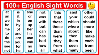 100+ Sight Words in English 🤔 | Words you should know | Learn with examples