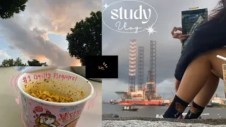 study vlog | ☁️☀️ waking up at 630, morning walk & studying