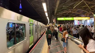 Shinjuku Station and Yamanote Line (POV) during rush hour