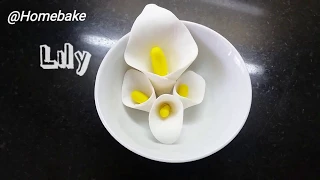 How to make Fondant Lily flowers with and without cutter by HomeBake