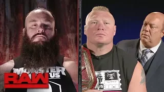 Michael Cole conducts a tense interview with Brock Lesnar and Braun Strowman: Raw, Sept. 18, 2017