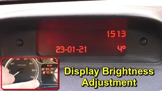 Multi-function Display Brightness Adjustment - Peugeot 307