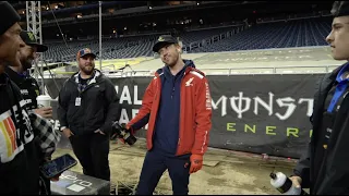 Haiden and Brian Deegan Detroit Supercross Track Walk.. IS DEAN WILSON THE INVENTOR OF THE BAR HUMP?