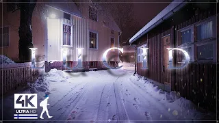 3 Hours of Silent Nighttime Snow Walks in Finland - Slow TV 4K