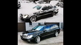 Mercedes-Benz S211 60 hours detailing results, R19 wheels, polishing, ceramic coating