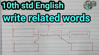 10th std English Language study|write the related words room girl, handwriting