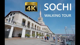 Sochi -  Walking Tour - Russia - 4K 60fps🎧- City Walk With Real Binaural 3D Ambient Sounds
