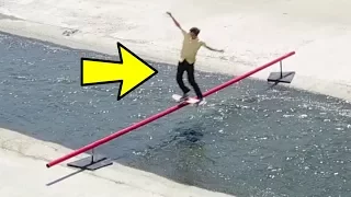 SKATING A 28 FT RAIL OVER THE LA RIVER