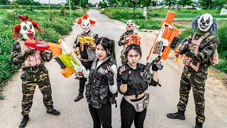 LTT Films : Warriors Silver Flash Nerf Guns Fight Crime Group Mr Tiger Mask Theft Squad