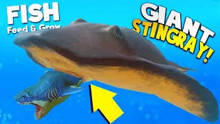 *NEW* GIANT STINGRAY vs PREHISTORIC PROGNATHODON! | Feed and Grow Fish