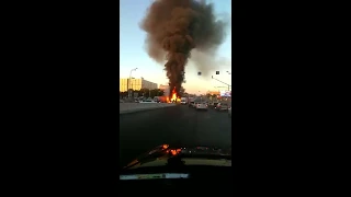 Огненное ДТП на Варшавском шоссе в Москве