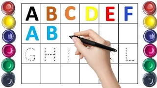 A to Z Alphabets for kids, collection for writing along dotted lines, ABCD, Educational video