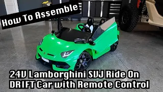 Assembly Instructions For Hollicy 24V Lamborghini SVJ Ride On DRIFT Car with Remote Control