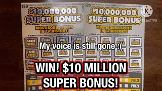 WIN! $10 MILLION SUPER BONUS! CA Scratchers