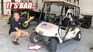 Assessing the Crash Damage On Our STREET BIKE Powered Golf Cart + Help Plan Build Wars 2!