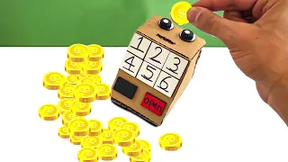 The thief took my coins..!! | How to Make A Mini Coin Bank From Cardboard | DIY Mini Coin Bank