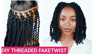 How To African Threading on Natural Hair/Threaded Fake Twist Step by Step/UTUMBO WA UZI /Spiral