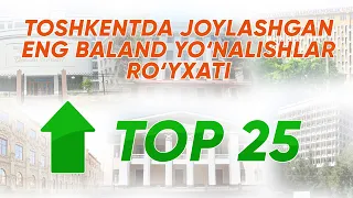 Toshkentda joylashgan kirish bali eng yuqori bo'lgan TOP 25 oliygohlar ro'yxati