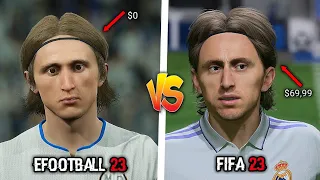 FIFA 23 vs Efootball 23 - Real Madrid Player Faces Comparison-After Big Update(Benzema,Vinicius,etc)