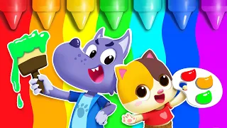 Big Bad Wolf And Colorful Balloons | Learn Colors for Kids | Nursery Rhymes | Kids Songs | BabyBus
