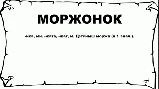 МОРЖОНОК - что это такое? значение и описание