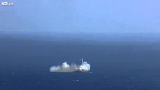 LiveLeak SpaceX CRS 6 First Stage Landing Did Not Quite Go To Plan