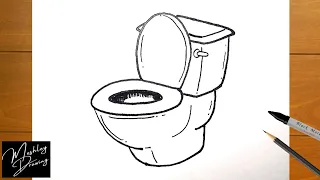 How to Draw a Toilet Easy