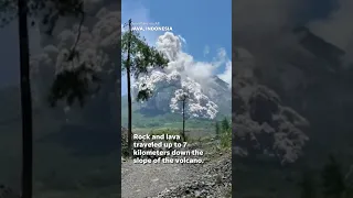 Mt. Merapi volcano erupts in Indonesia, spews lava and ash clouds #Shorts