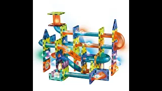 Glowing Magnetic Marble Run Magnet Toy Building Blocks for Kids Magnetic Tiles Light Magnetic Blocks