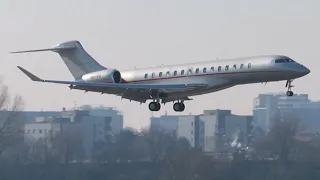 ROCKET CLIMB!! VistaJet Bombardier Global 7500 Landing and Take Off at Milan Linate Airport (LIN)