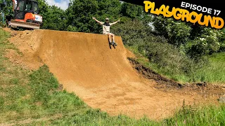 THIS IS THE BIGGEST DIRT QUARTER PIPE I'VE EVER RIDDEN!! PLAYGROUND EP17