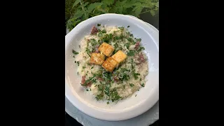 Risoto de queijo coalho feito com caldo caseiro 🤤🤤🤤