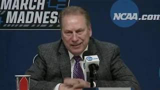 Tom Izzo & Players Formal Press Conference After Beating Bradley!