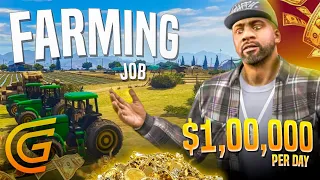 Farming Job In GTA 5 Grand RP Complete Tutorial [HINDI] | Best Job On The Server | Earn $1,00,000 🤑