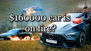 Youtuber Burns $160 000 Mercedes GT63s, But Why?