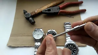 Как укоротить металлический браслет часов / как подогнать браслет под руку