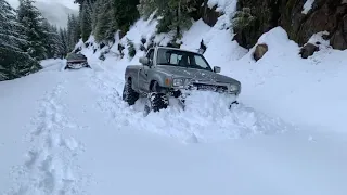 Toyota pickup snow wheeling