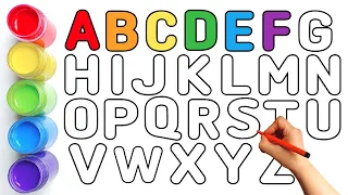 Alphabet, ABC song, ABCD, A to Z, Kids rhymes, collection for writing along dotted lines for toddler