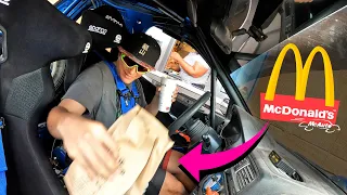 McDonalds Drive Thru with my SUBARU WRC RALLYCAR  😬