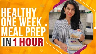 HEALTHY MEAL PREP IN 1 HOUR FOR EASY WEIGHT LOSS BY A NUTRITIONIST + bonus diet plan for 1 week