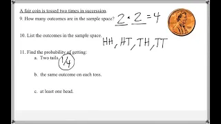 Math 118 : 4.3 #9, #10, #11 (Mathematical Explorations Tutorial : Probability Introduction)