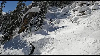 Skiing Hole in the Wall Chute - Mary Jane Territory, Winter Park CO