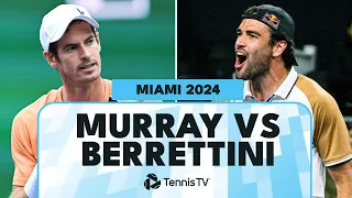 Andy Murray vs Matteo Berrettini Entertaining Match Highlights | Miami 2024