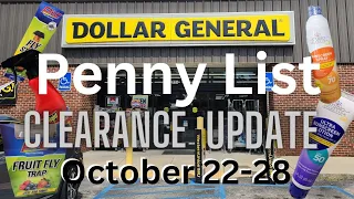 Dollar General Penny List and Clearance Update October 22-28