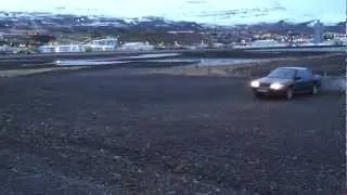 Subaru legacy 1993 sedan small jumps and drift in iceland