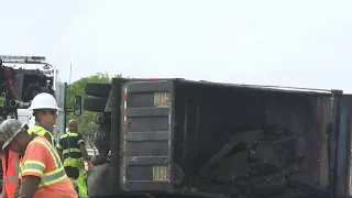 Driver killed in fiery dump truck crash