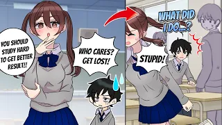 【Manga Dub】The hottest girl enjoyably makes fun of me so i push her off by telling...【RomCom】